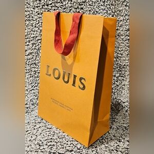 LOUIS VUITTON Medium Orange Gold Red Paper Shopping Bag Gift Box Holder Handbag